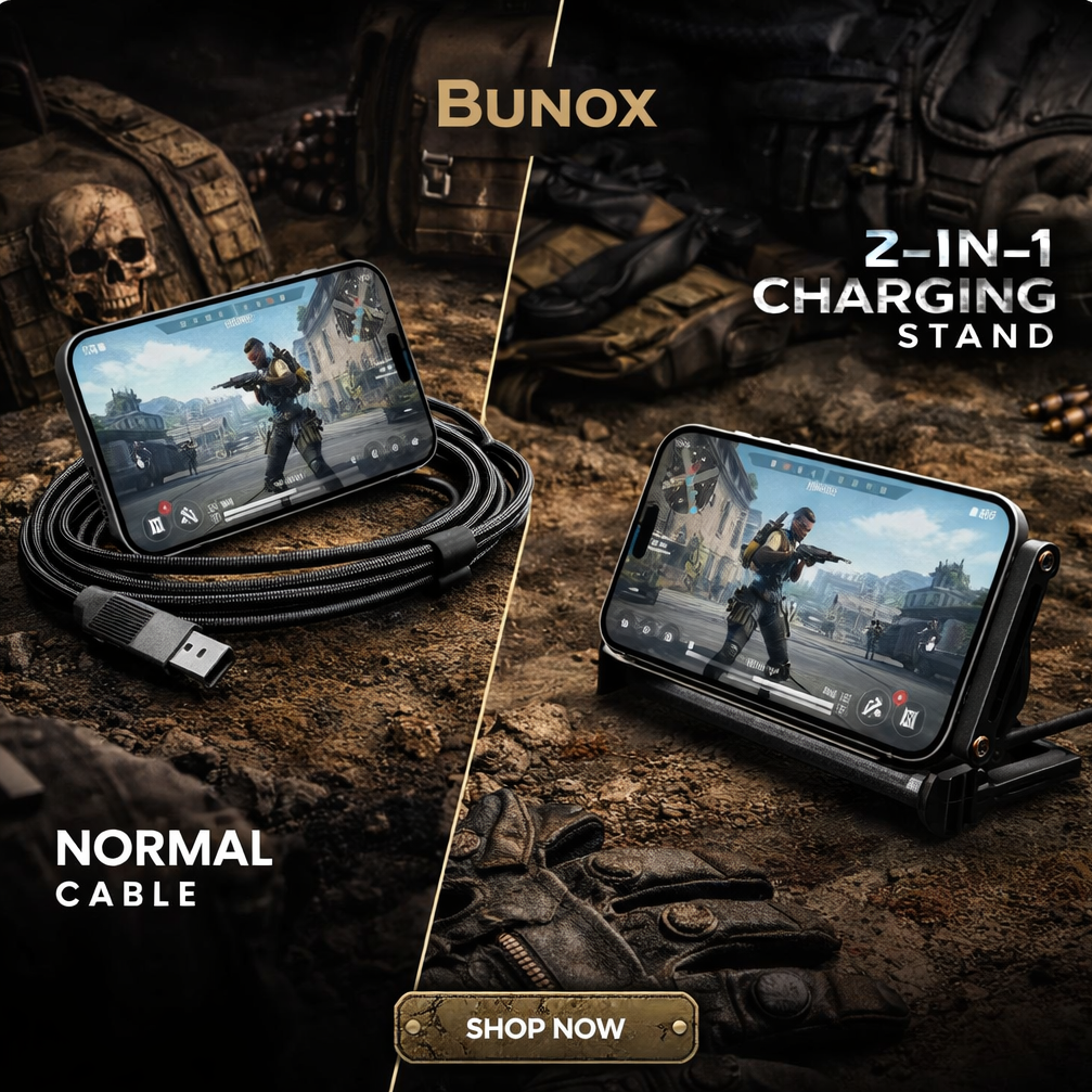 BUNOX 240W BattleCharge Cable – No Lag. No Bend. No Limits.