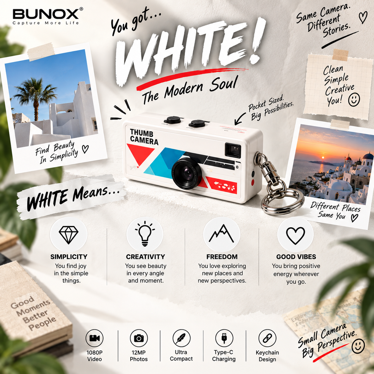 BUNOX G6™ Thumb Camera PRO| Mini Keychain Digital Camera