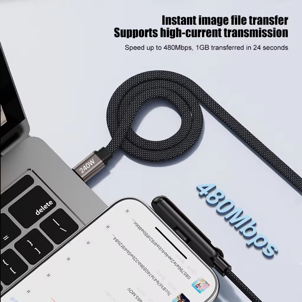 BUNOX 240W BattleCharge Cable – No Lag. No Bend. No Limits.